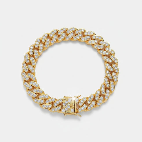 12mm Iced Cuban Link Bracelet