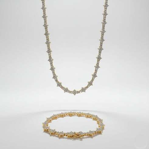 3mm Honeycomb Chain + Bracelet Stack