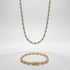 3mm Honeycomb Chain + Bracelet Stack