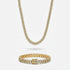 10mm Prong Set Cuban Link Chain + Bracelet Stack