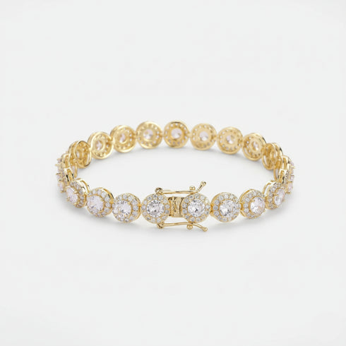 8mm Round Cut Cluster Bracelet