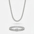 10mm Prong Set Cuban Link Chain + Bracelet Stack