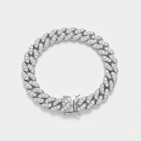 12mm Iced Cuban Link Bracelet