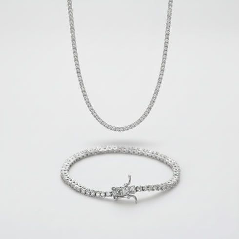 2mm Tennis Chain + Bracelet Stack