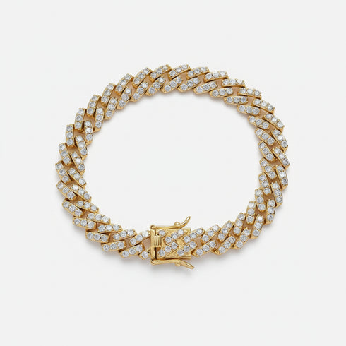 10mm Prong Set Cuban Link Bracelet