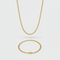 3mm Micro Cuban Link Chain + Bracelet Stack