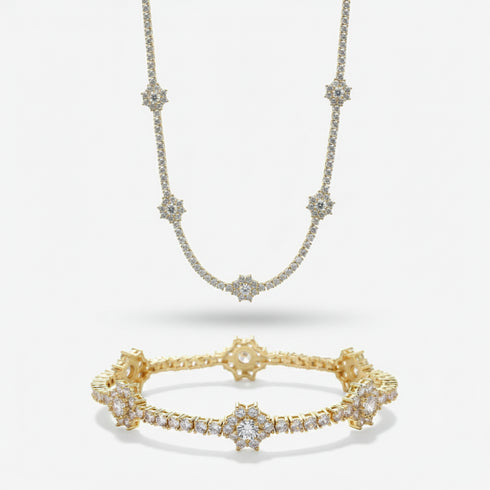 3mm Charm Tennis Chain + Bracelet Stack