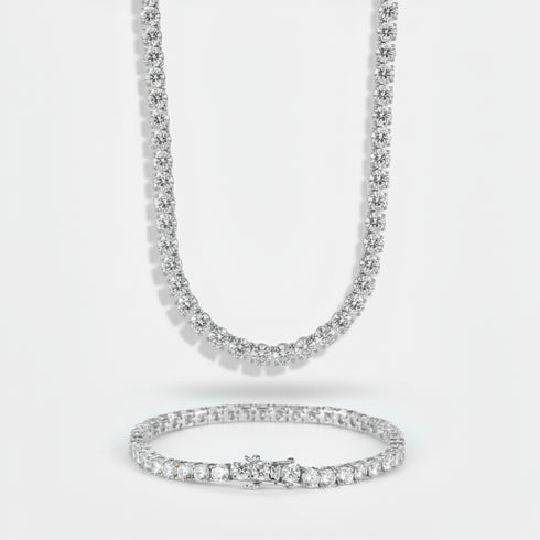 5mm Tennis Chain + Bracelet Stack