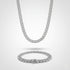 8mm Iced Cuban Link Chain + Bracelet Stack