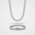 7mm Baguette Cluster Chain + Bracelet Stack