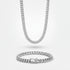 9mm Miami Cuban Link Chain + Bracelet Stack