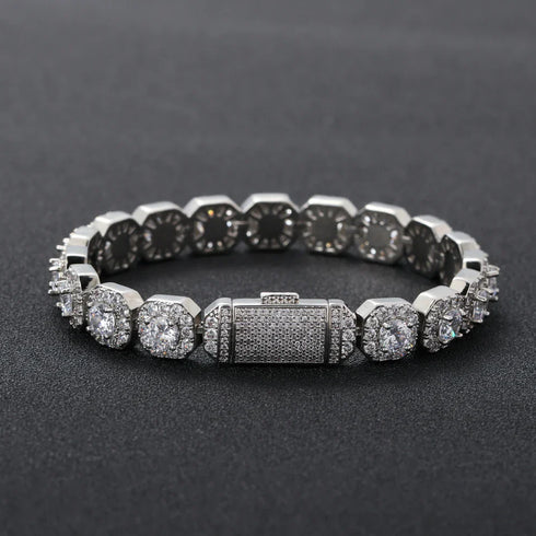10mm Cluster Tennis Bracelet