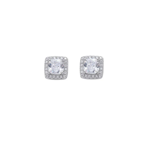 Square Cut Cluster Earrings