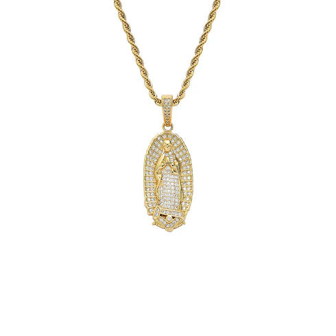 Iced Virgin Mary Pendant