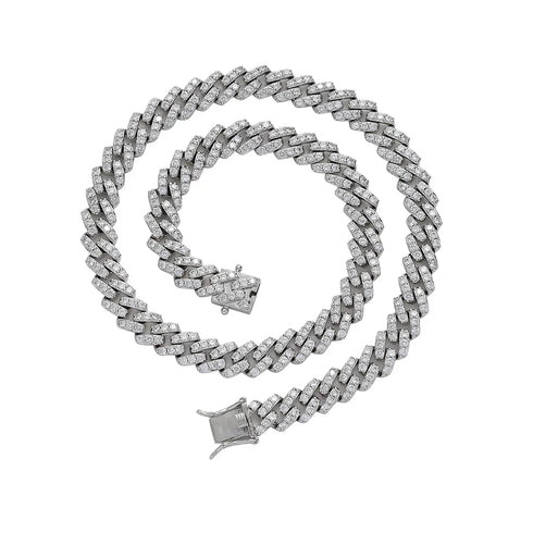 10mm Prong Set Cuban Link Chain