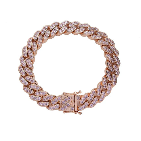 12mm Iced Cuban Link Bracelet