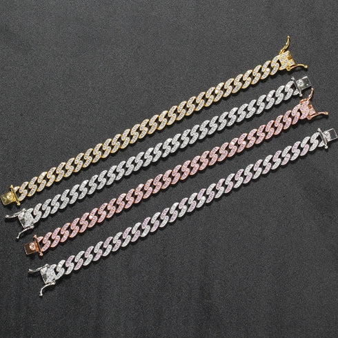 8mm Iced Cuban Link Bracelet