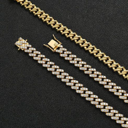 10mm Prong Set Cuban Link Chain