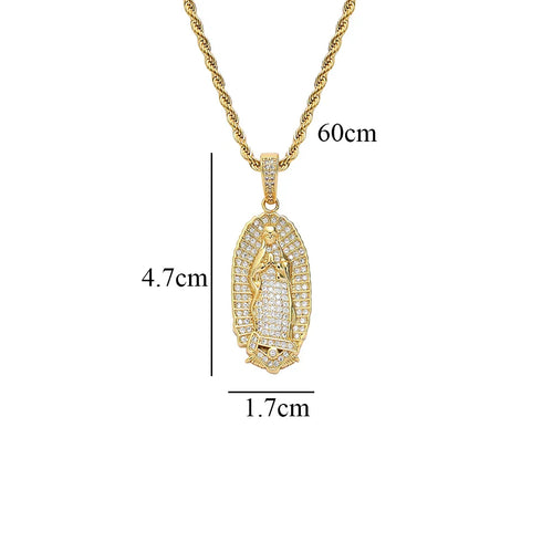 Iced Virgin Mary Pendant