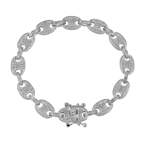 9mm Iced Gucci Link Bracelet