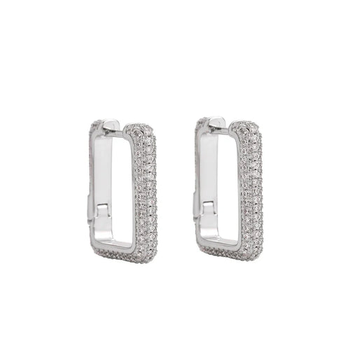 Square Hoop Iced Earrings