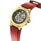 Gold Bezel • Crimson Red Strap