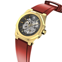 Gold Bezel • Crimson Red Strap