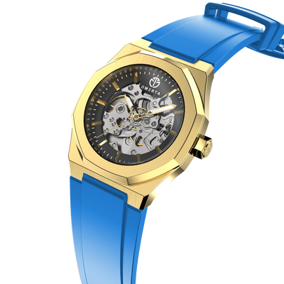 Gold Bezel • Blue Strap