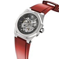 Silver • Crimson Red Strap