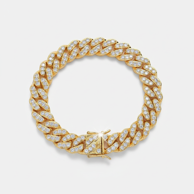 12mm Iced Cuban Link Bracelet