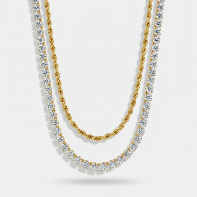 5mm Tennis + 5mm Rope Chain Stack