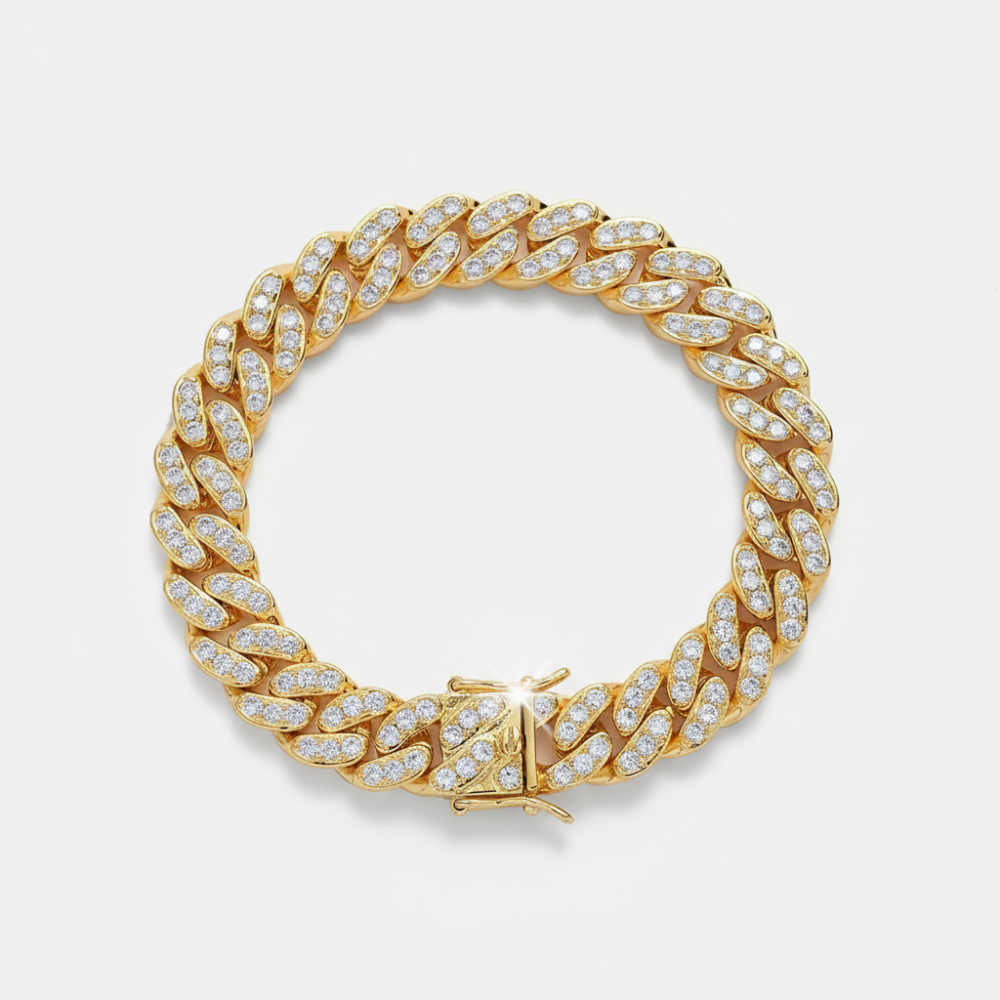 12mm Iced Cuban Link Bracelet