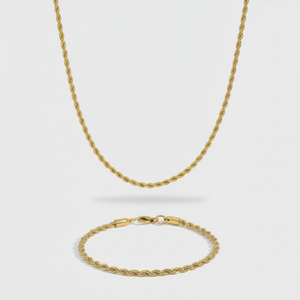 3mm Rope Chain + Bracelet Stack