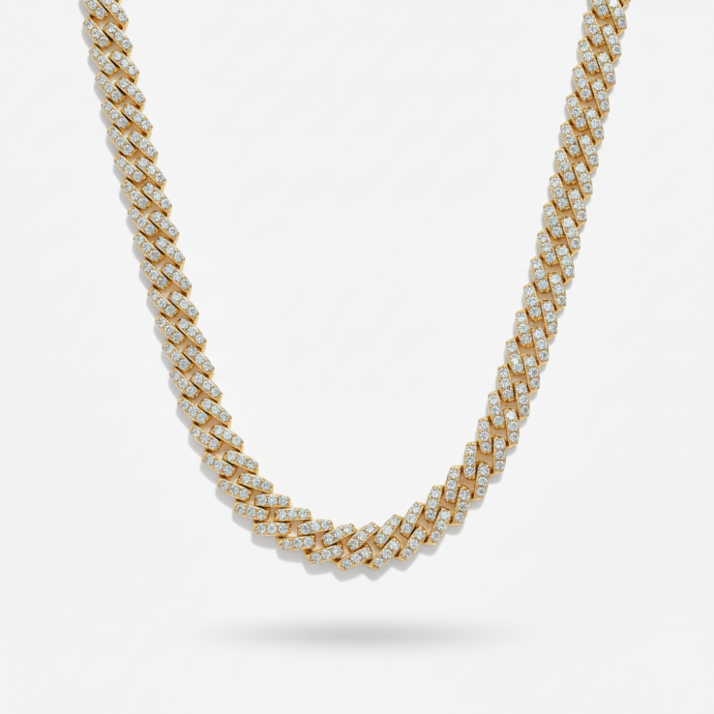 10mm Prong Set Cuban Link Chain
