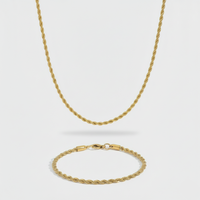 3mm Rope Chain + Bracelet Stack