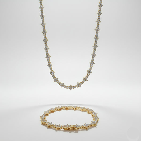 3mm Honeycomb Chain + Bracelet Stack