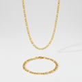 5mm Figaro Link Chain + Bracelet Stack