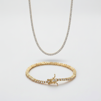 2mm Tennis Chain + Bracelet Stack