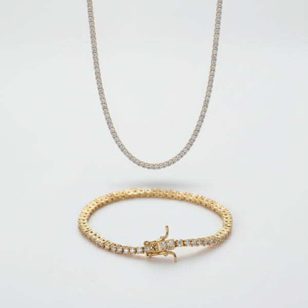 2mm Tennis Chain + Bracelet Stack