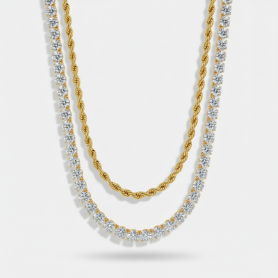 5mm Tennis + 5mm Rope Chain Stack