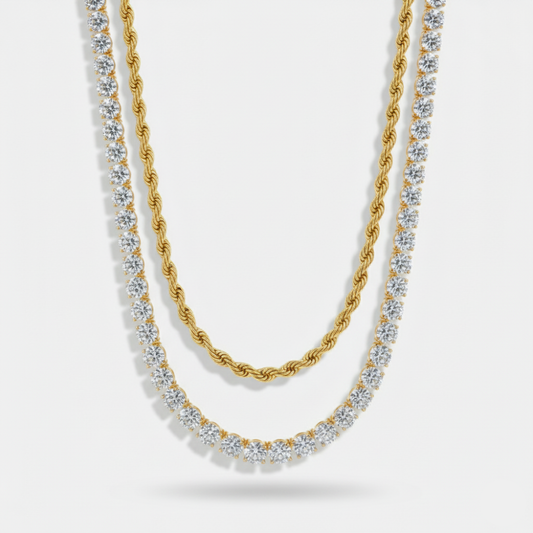 5mm Tennis + 5mm Rope Chain Stack