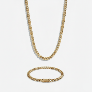 6mm Miami Cuban Link Chain + Bracelet Stack