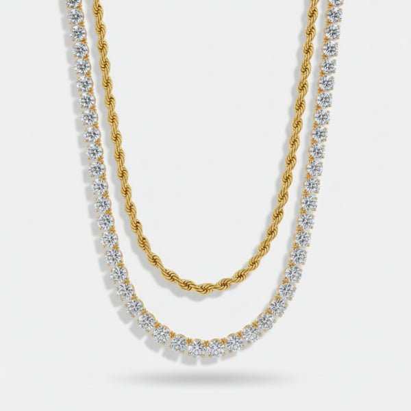5mm Tennis + 5mm Rope Chain Stack