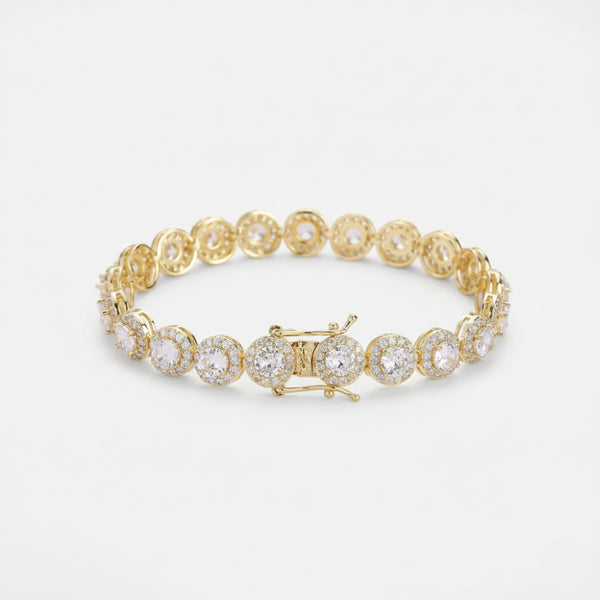 8mm Round Cut Cluster Bracelet