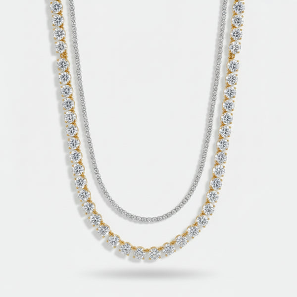 5mm Tennis + 2mm Tennis Chain Stack