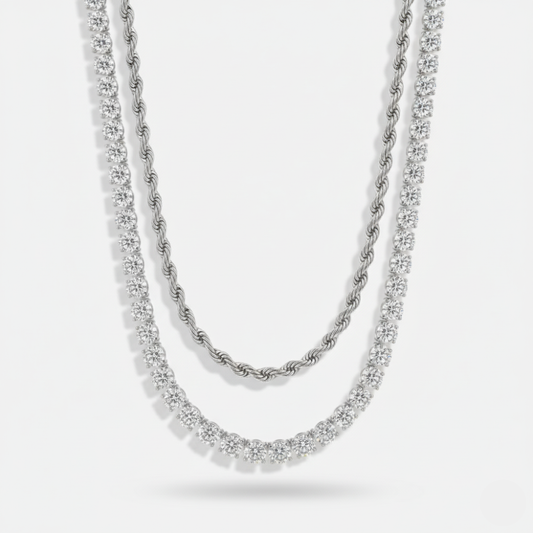 5mm Tennis + 5mm Rope Chain Stack