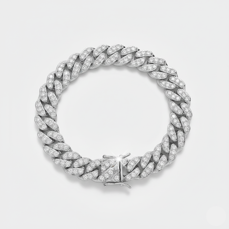 12mm Iced Cuban Link Bracelet