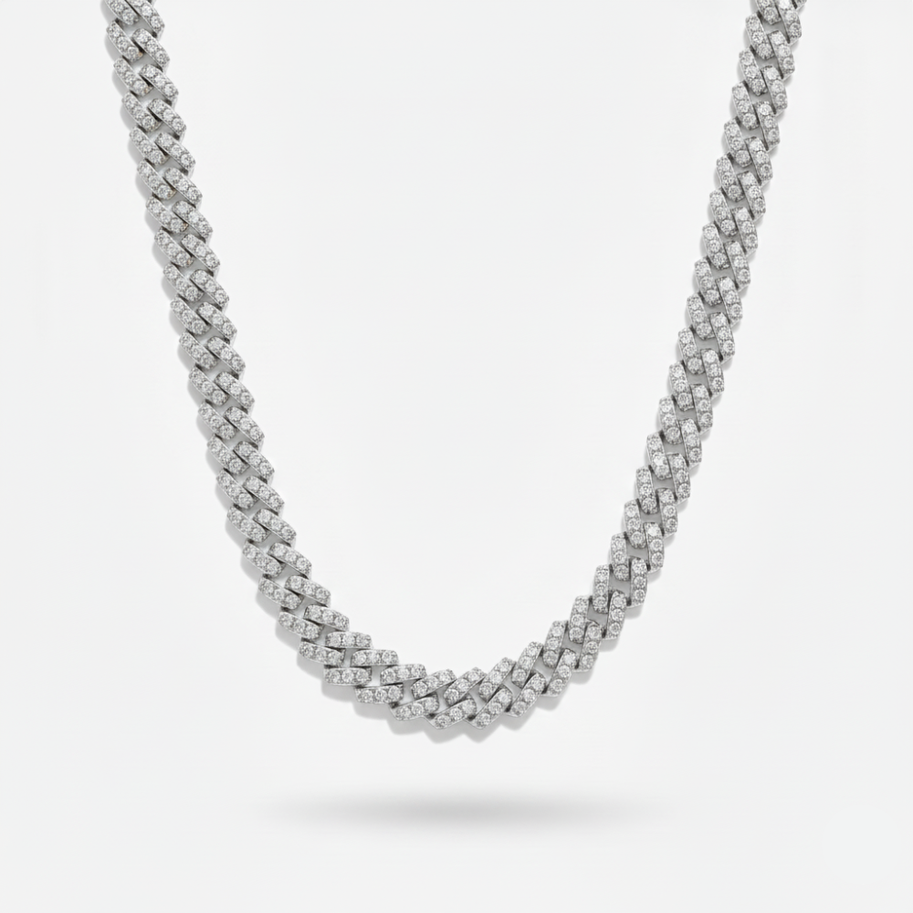 10mm Prong Set Cuban Link Chain