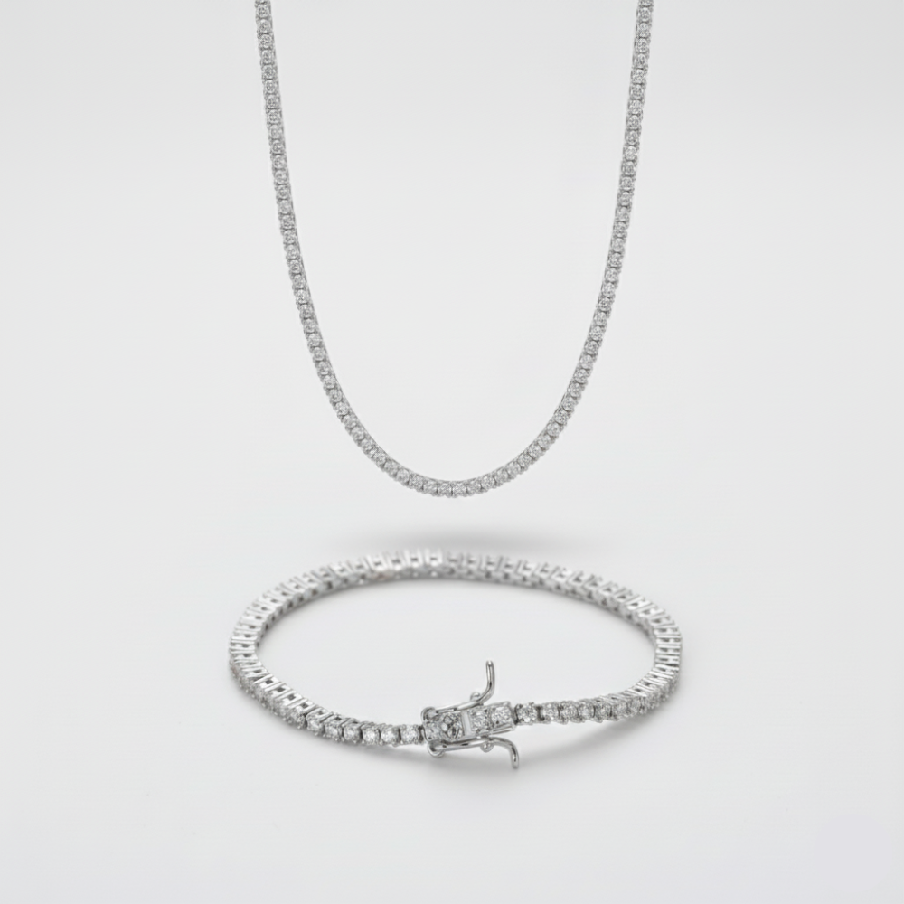 2mm Tennis Chain + Bracelet Stack