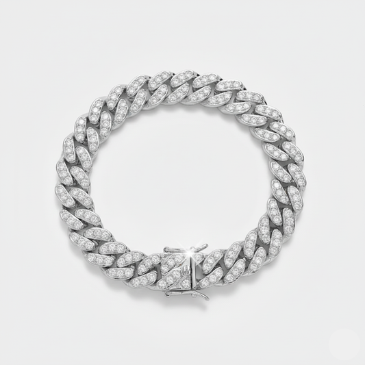 12mm Iced Cuban Link Bracelet